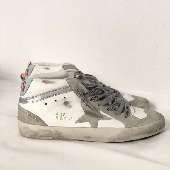 golden goose white ice silver turquoise